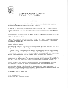 Page 1 La Corporation Municipale de Hérouxville 1060, St