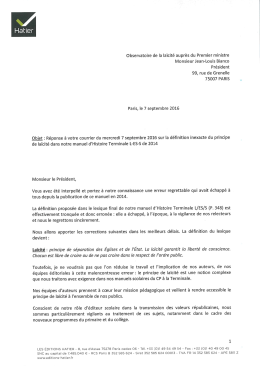 Courrier de réponse de Mme Rosentraub