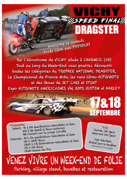 Speed Final Dragster à Vichy: le programme