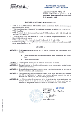 Arr&ecirc;t&eacute; - Ville de Saint-Paul