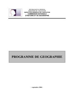 Programme géographie