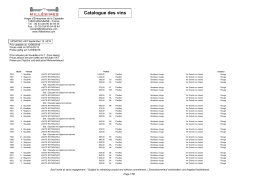 Catalogue des vins