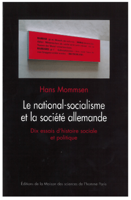 Hans Mommsen: Le national-socialisme et la société
