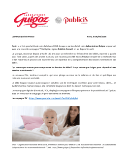 06 September 2016 Guigoz - Nouvelle campagne "La