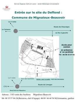 Entrée sur le site du Deffend : Commune de Mignaloux