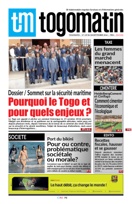 Togo Matin N°119 - République Togolaise