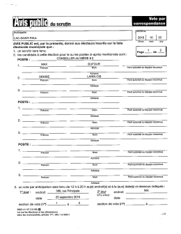 avis public du scrutin smc-41 - Municipalité de Lac-Saint-Paul