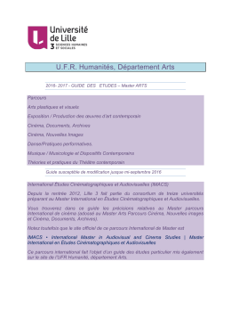 UFR Humanités, Département Arts - ged - lille3