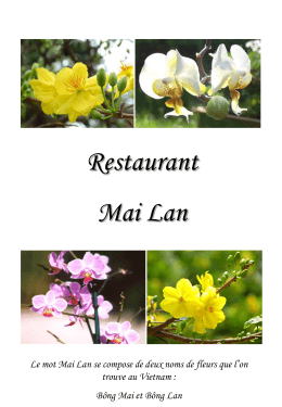 carte içi - Mai lan - Restaurant vietnamien à clermont