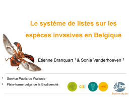 Le système de listes sur les espèces invasives en Belgique