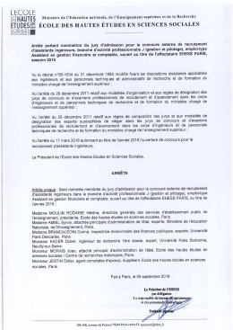 Arrêté - ehess