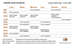 Horaire - SpECiFik.CA