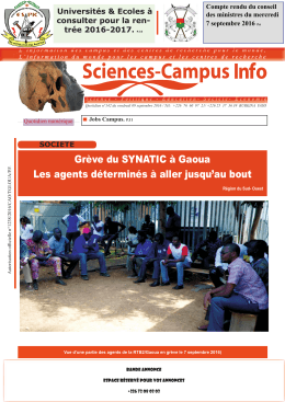 Téléchargez le quotidien Sciences-campus Info n°142 du vendredi