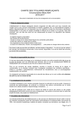 charte des titulaires remplaçants - Académie d`Orléans