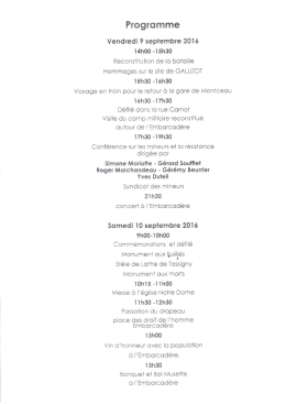 Pour connaitre tout le programme cliquez ici. - Sanvignes-les