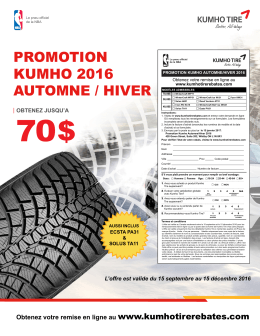 promotion kumho 2016 automne / hiver