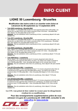 LIGNE 50 Luxembourg - Bruxelles