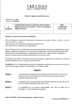 arrêté relatif à cette perturbation