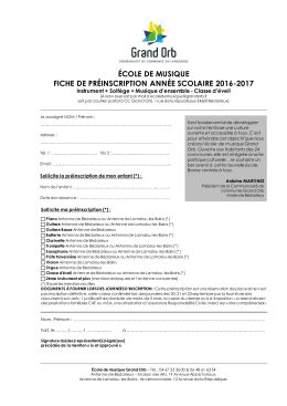 École de musique - formulaire d`inscription PDF