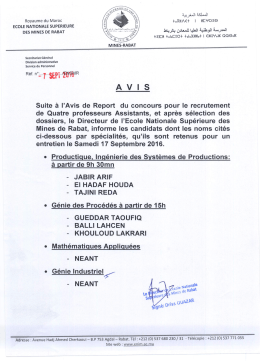 T&eacute;lecharger l`AVIS DE L`ENTRETIEN