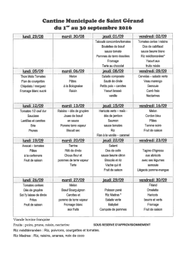 Menus : Cantine - Saint