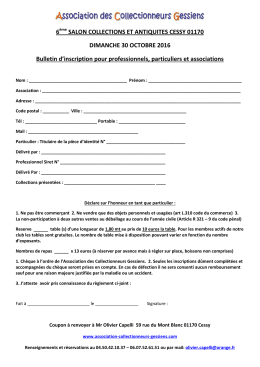 Bulletin d`inscription - Association des Collectionneurs Gessiens