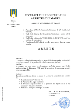 Page 1 EXTRAIT DU REGISTRE DES ARRETES DU MAIRE
