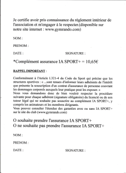 Fiche d`inscription 2016/2017 (Verso)