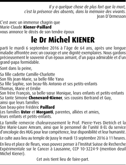 le Dr Michel KIENER