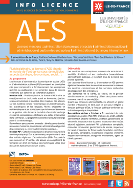 Fiche info licence – AES