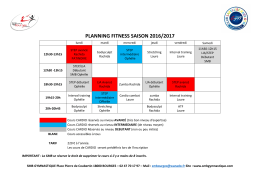 Planning 2016-2017 Fitness