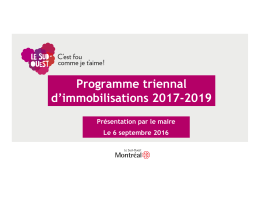 Programme triennal d`immobilisations 2017-2019