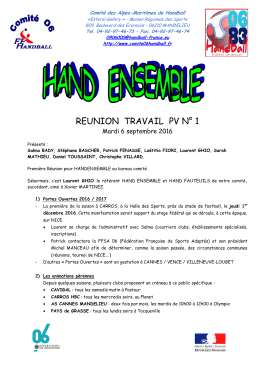 EMPLOI DU TEMPS - Comité 06 de Handball