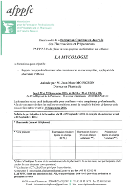 Télécharger ici l`invitation - CFA Pharmacie de Franche