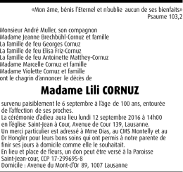 Madame Lili CORNUZ