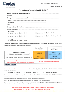 Ecole du cirque - Le Centre Socio Culturel de Sarre