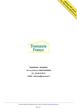 catalogue immobilier TRANSAXIA