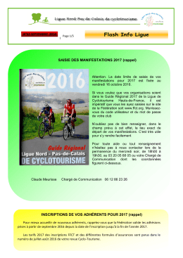 Flash Info Ligue - Club Cyclo Saint-Martin