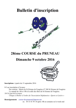 inscription 2016 - Course du Pruneau