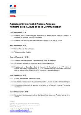 Agenda prévisionnel d`Audrey Azoulay pdf