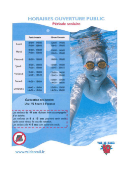 Piscine municipale : voir les horaires en période - Val-de