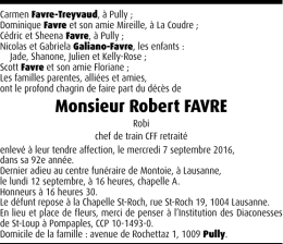 Monsieur Robert FAVRE