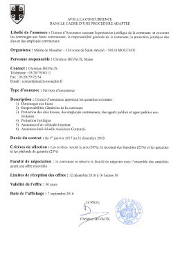 Téléchargez l`avis assurances