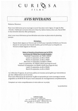Avis riverain de "Curiosa Film"