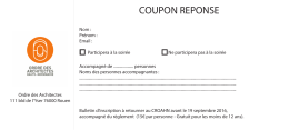 Coupon Réponse - Réunion Annuelle 2016