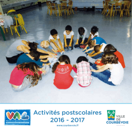 Activités postscolaires 2016 - 2017