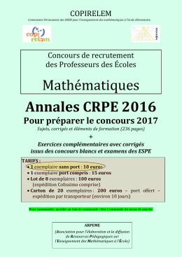 Annales CRPE 2016