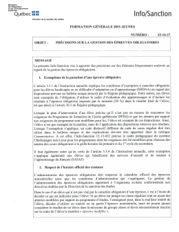 Info Sanction – 15-16-27 - École du Val-Joli