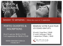 Page 1 | SESSION" AUTOMNE 2016 , | Session 12 Sennaines