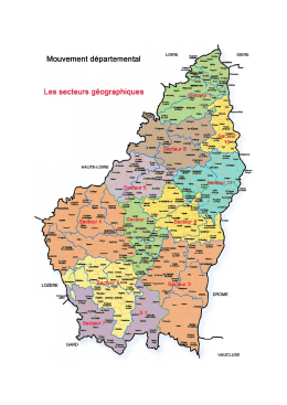 Carte des secteurs géographiques